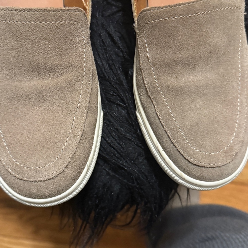 Lucky Brand LINDA Taupe Suede Slip-On Loafers - Picture 4 of 5